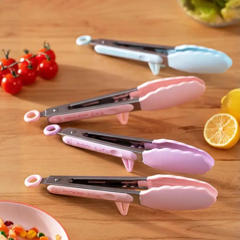 

Hot Sanrio Hellokitty Silicone Barbecue Clip Kawaii Anime Anti-Scalding Fried Steak Complementary Food Clip Kitchen Tools Gift