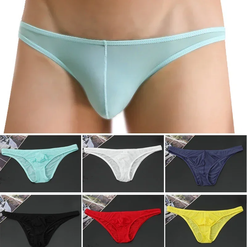 Men Sexy Fast Drying Underwear Seamless Briefs Low Waist Mens Panties Bikini G-string Thong Tanga Exotic Sissy Underpanties