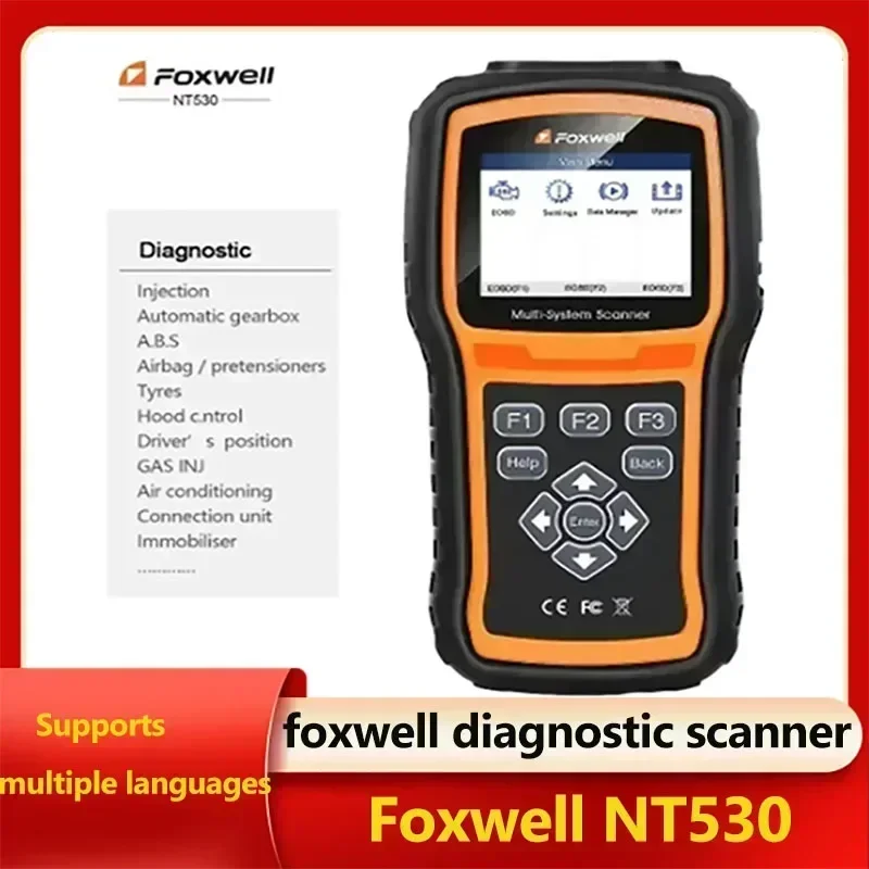 Foxwell NT530 escáner de diagnóstico multisistema OBD2 para Nissan Porsche Volvo Ford Bmw Benz MITSUBISHI ect OBD2 herramienta de diagnóstico de coche