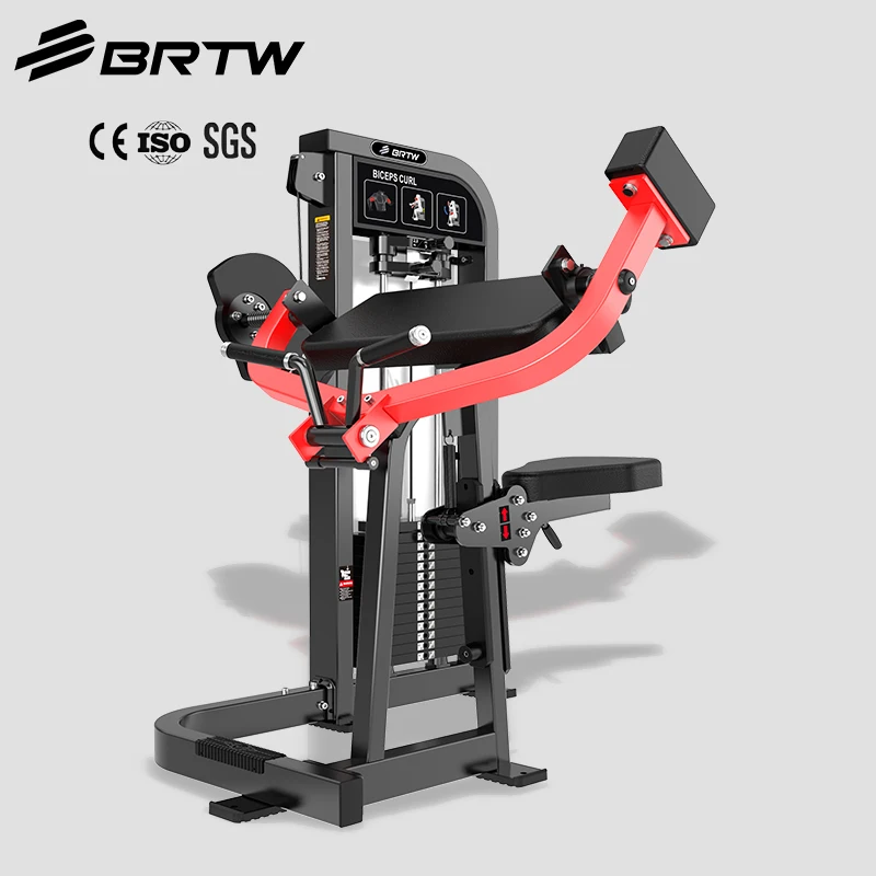 

Commercial Gym Arm Exercise Equipment Strength Training Seated Pin Load Selection Biceps Curl Machine