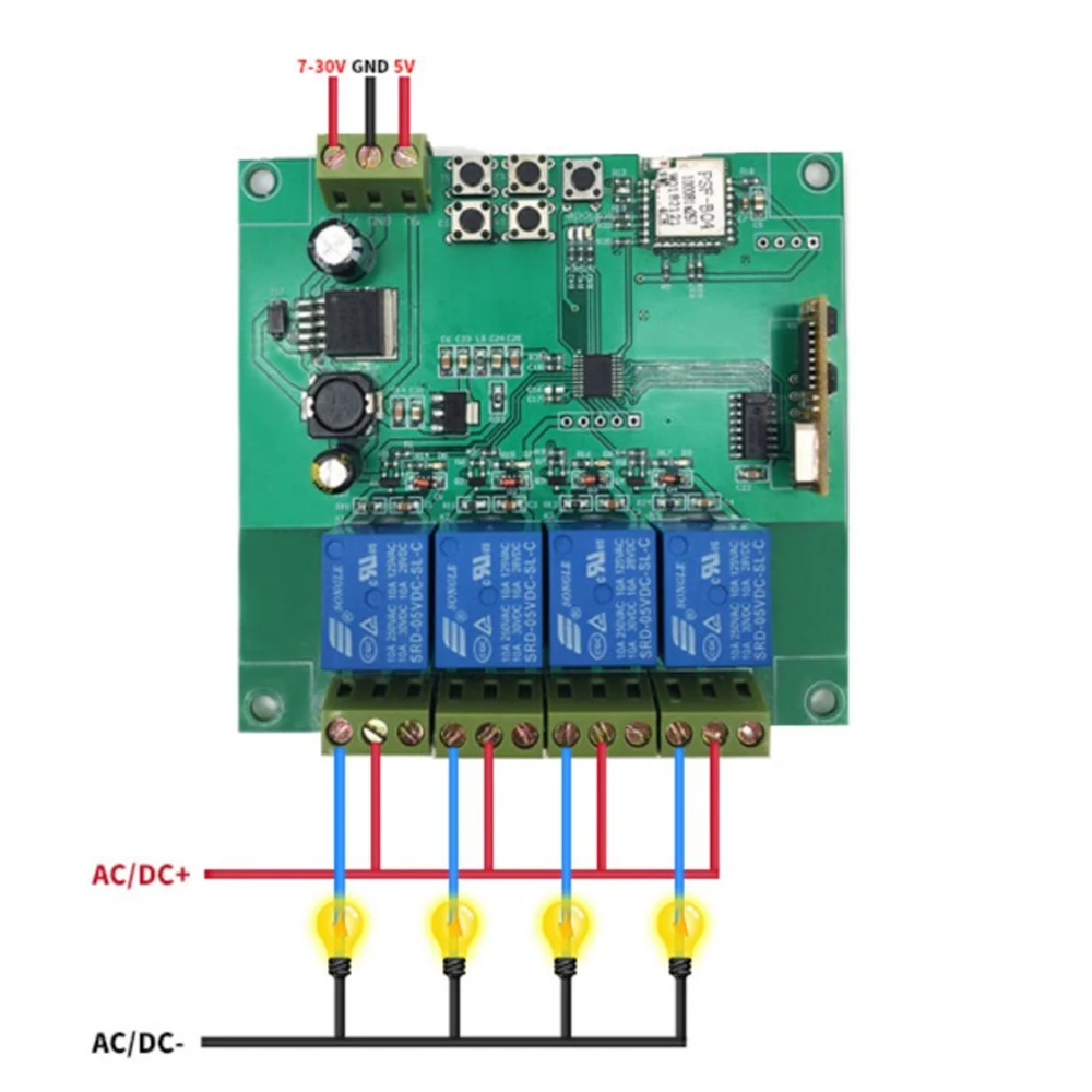 

5-30V/220V WiFi Remote Smart Relay Module Motor Forward and Reverse Controller Remote Control Relay Work with eWeLink for Led