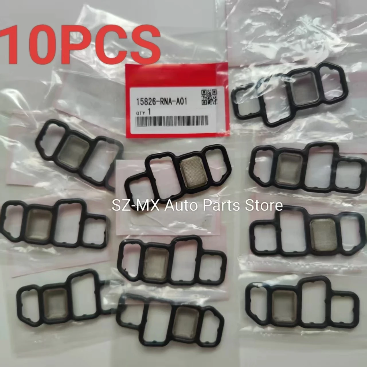 10PCS 15826 RNA A01  VVT Variable Timing Spool Solenoid Valve Gasket Filter For Honda Civic 06-14 Accord  15826-RNA-A01