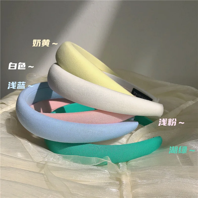 Candy Color Hair Band for Women Blue Hair Band for Summer Wide and Thick Face Washing Retro French Hair Accessories for Women