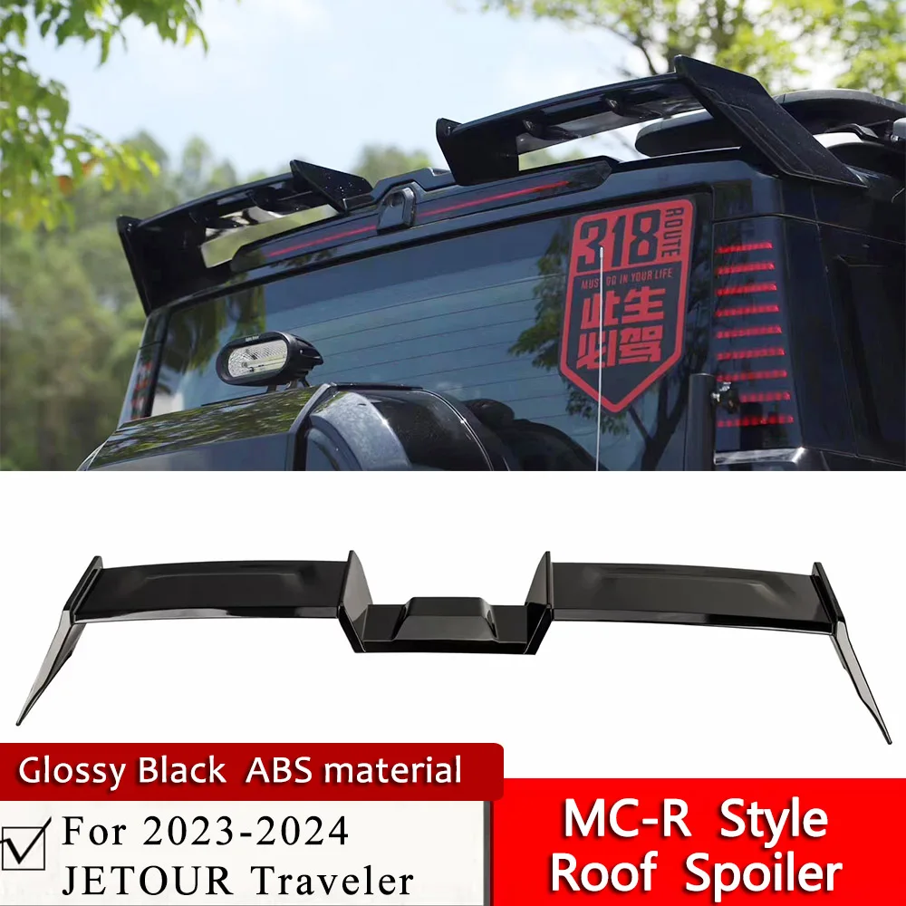 MC-R Style Roof Spoiler Fit For 2023 2024 Jetour Traveler Modification ABS Plastic Material Glossy Black Spoiler kit By Air