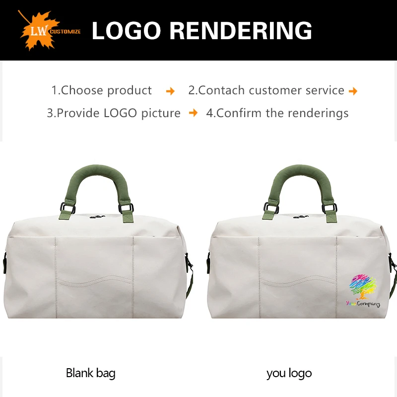 Custom Logo Canvas Fitness Bag Women's Single Shoulder Messenger Yoga Tote Travel Bag Personalized Name Printed