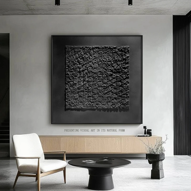 Abstract Painting Wabi Sabi Handmade Still Life Art Texture Bedroom Hotel Decorative Painting Hand-Painted Acrylic Canvas Frame
