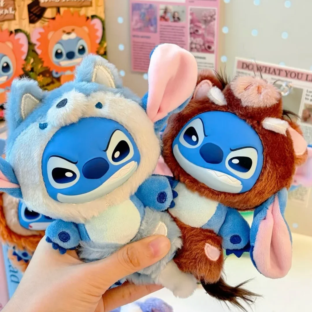 

Original Stitch Wild Animal Series Vinyl Plush Blind Box Anime Figure Stitch Tiger Crocodile Trendy Toy Pendant Birthday Gift