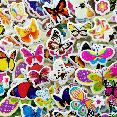 6 Sheets 3D Bubble Butterfly Stickers Cute Puffy Reward Stickers for Student DIY Decoration