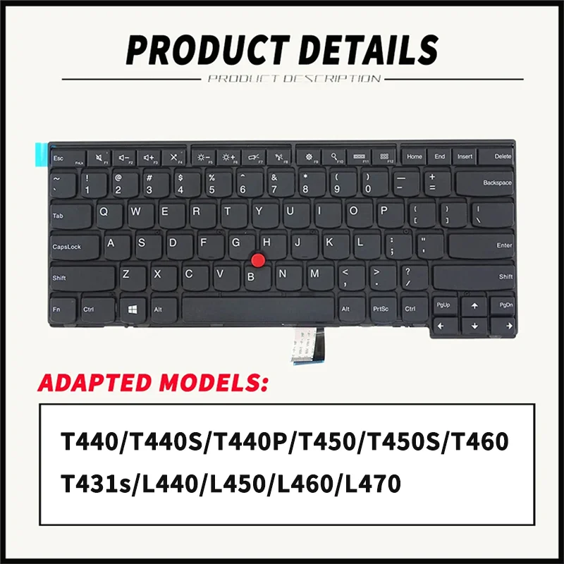 Laptop Replacement Keyboard for Lenovo ThinkPad T440/T440S/T440P/T450/T450S/T460/T431s/L440/L450/L460/L470 04Y0862