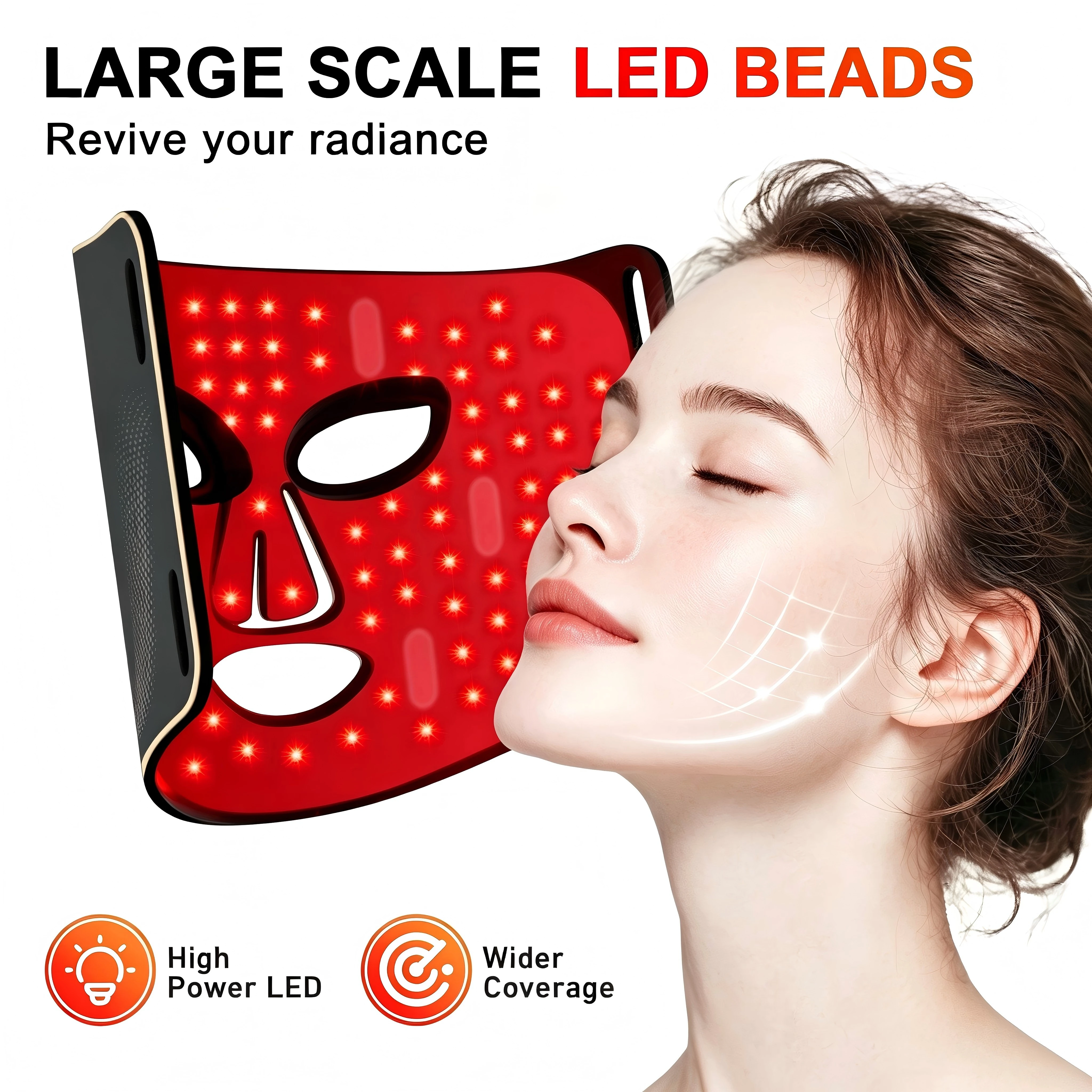 7 Colors Silicone LED Face Mask Cordless Red Light Mask Anti-Aging Cordless Soft Facial Skin Care Beauty Device for Home Salon