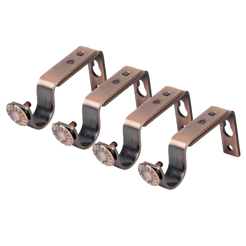 ขายึดราวม่านแบบปรับได้ 4 ชิ้น สีบรอนซ์วินเทจ ทำจากเหล็ก ติดผนัง ใช้ได้กับราวม่านขนาด 18-22 มม. พร้อมสกรู