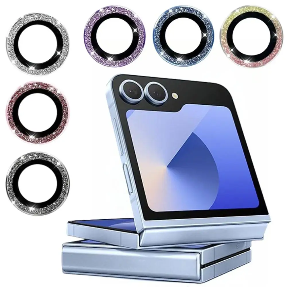 For Samsung Galaxy Z Flip6 Metal Camera Protectors Metal Glitter Phone Lens Protective Film For Samsung Galaxy Z Flip 6 ﻿