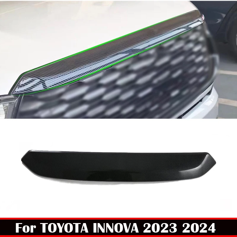 For Toyota INNOVA 2023 2024  Carbonfiber Car Front Hood Bumper Lid Bonnet Grille Cover mesh Grille Bonnet Exterior Accessories