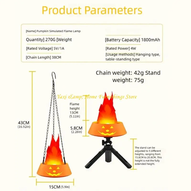W8ea 2pcs قابلة لإعادة الشحن هالوين أضواء الشعلة #6