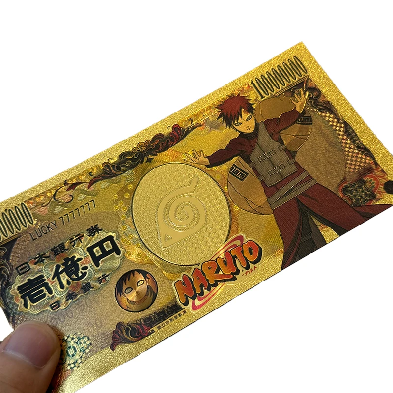 Tarjetas de juguete doradas de Anime Naruto, billetes conmemorativos, figuras de acción, colección de películas, periféricos, los mejores regalos para niños y adultos