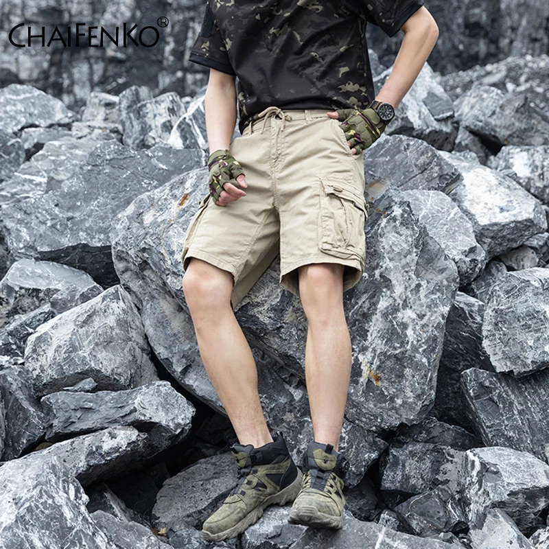 

New Simple Solid Man Cargo Shorts Summer Street Fashion Multi Pocket Casual Pants Outdoor Jogger Hiking Training Sports Pants