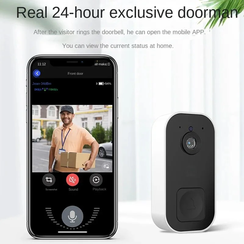 Smart Visual Doorbell Wireless Remote Home High-Definition Night Vision Monitor Video Intercom Doorbell