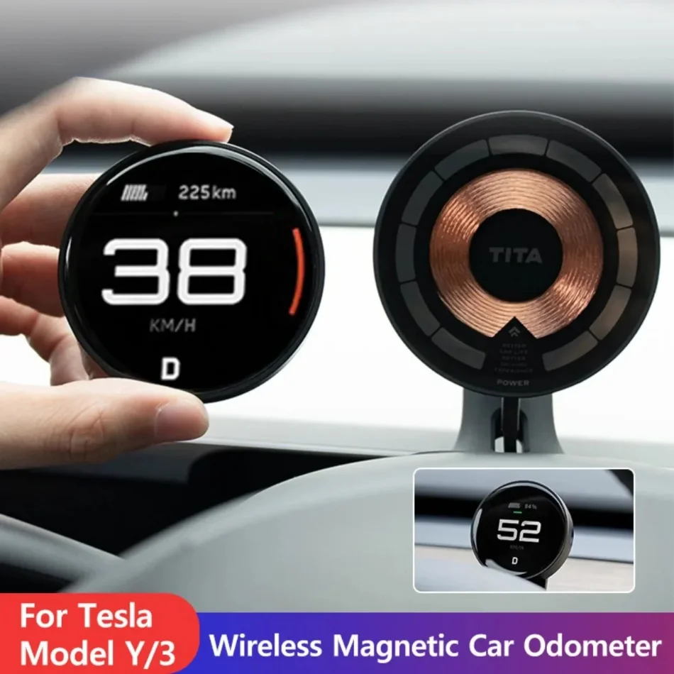 

HUD Dashboard Model Y 3 Performance Wireless Magnetic Charging Car Computer, Tesla Aluminum Alloy Car Auto Accessories