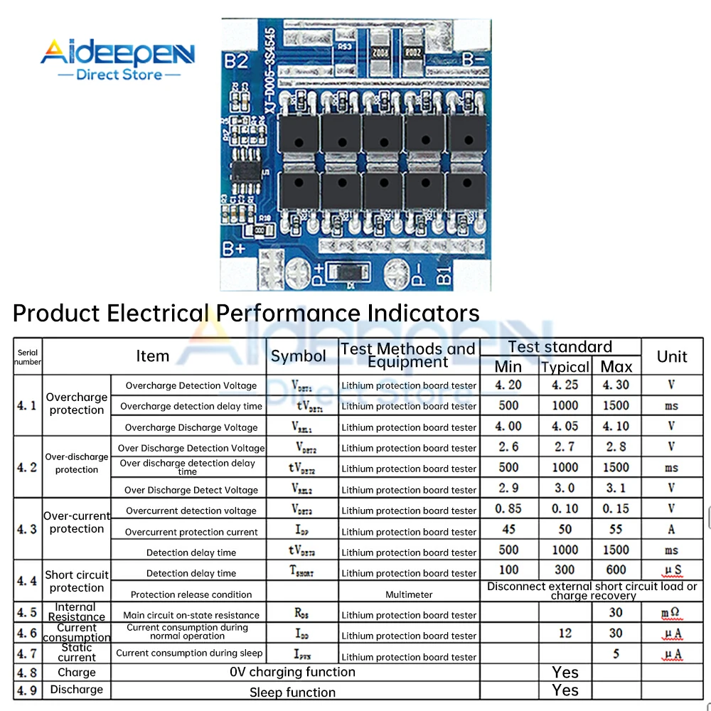 3S 12V 25A نفس المنفذ بطارية ليثيوم ثلاثية Bms 10MOS حماية ثلاثية (الشحن الزائد/التفريغ الزائد/التيار الزائد) للأدوات الكهربائية