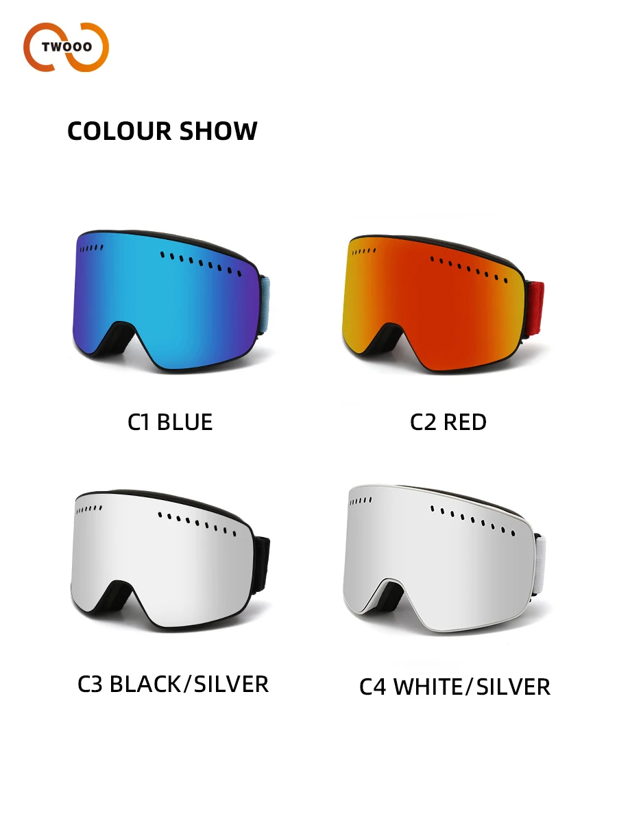 Occhiali da sci con attrazione magnetica – UV400, antiappannamento, sostituzione rapida delle lenti, occhiali da sci traspiranti e confortevoli