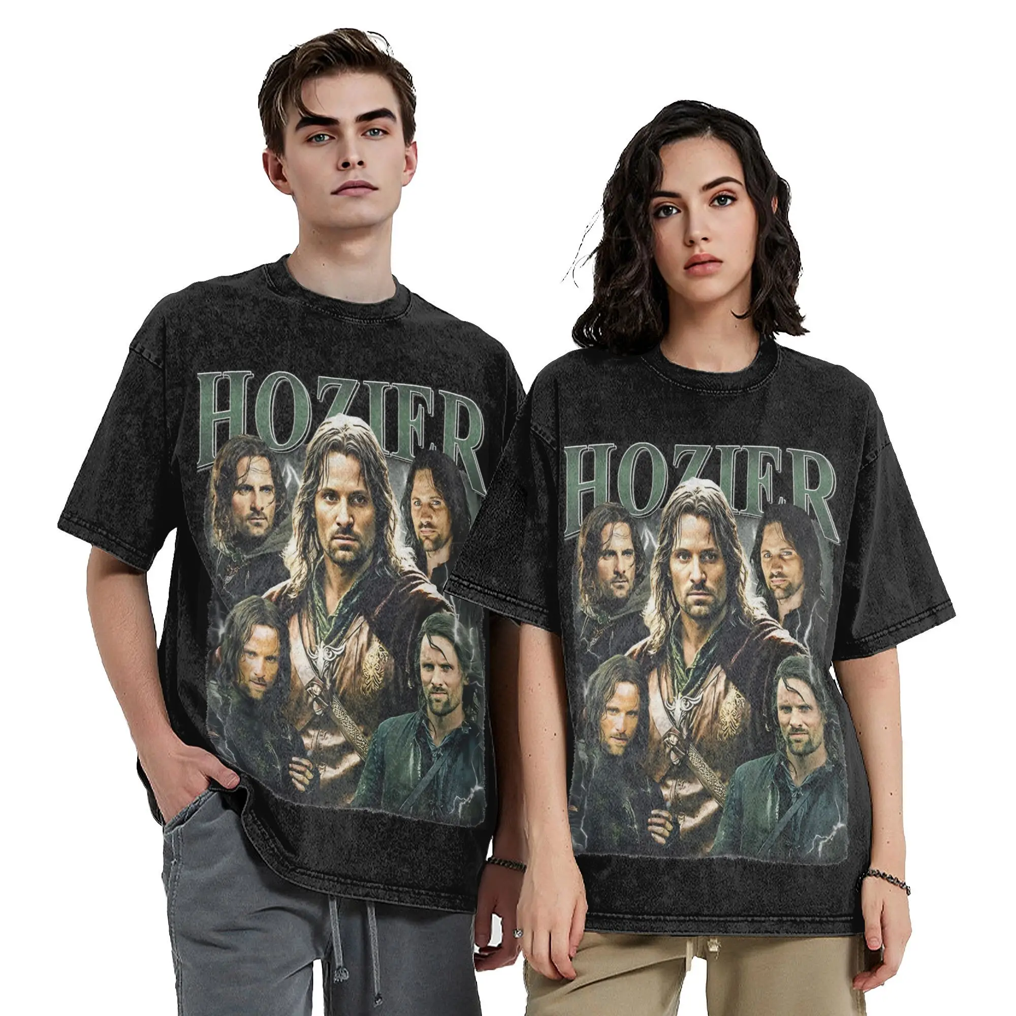 غسلها تي شيرت Hozier Meme Aragorn الهيب هوب تي شيرت تقليدي Harajuku L-Lords of the R-خواتم الشارع الشهير 100% القطن تيز الرجال النساء