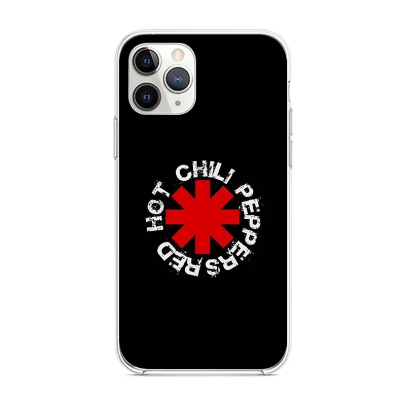 Red RHCP P-Peppers Phone Case for iPhone 14 13 12 11 XS X 8 7 6 Plus Mini Pro Max SE 2022 Clear Cover Funda Shell