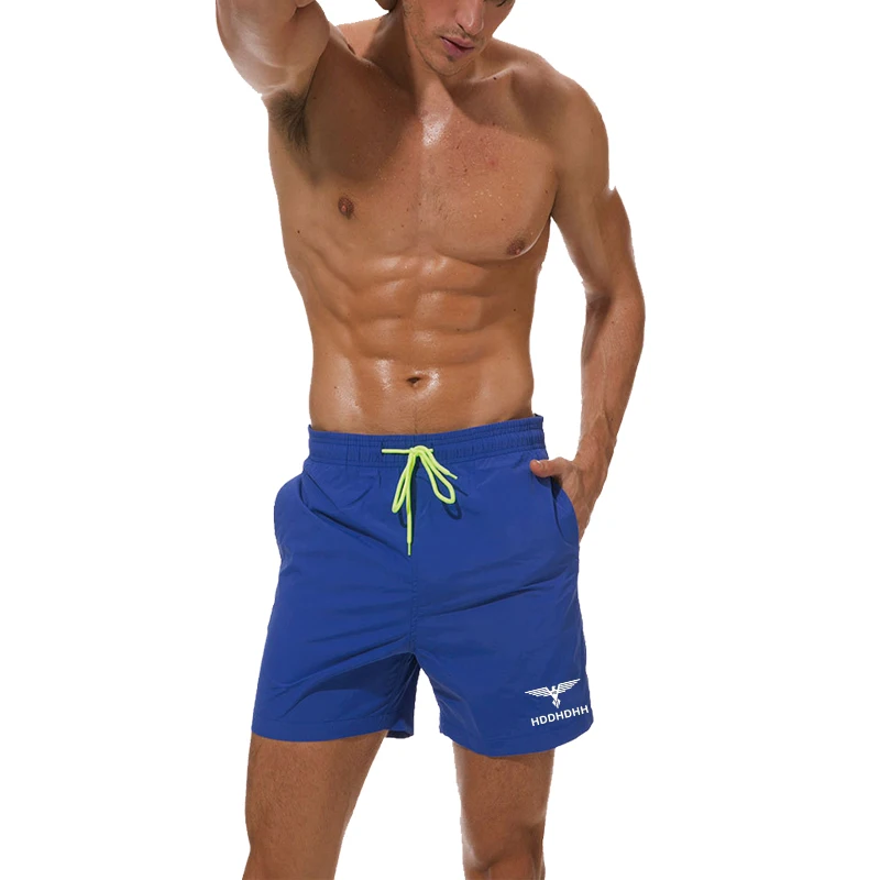 HDDHDHH Brand Print Mens Shorts High-quality Material Casual Comfortable Workout Drawstring Pockets Elastic Waist Running  Short