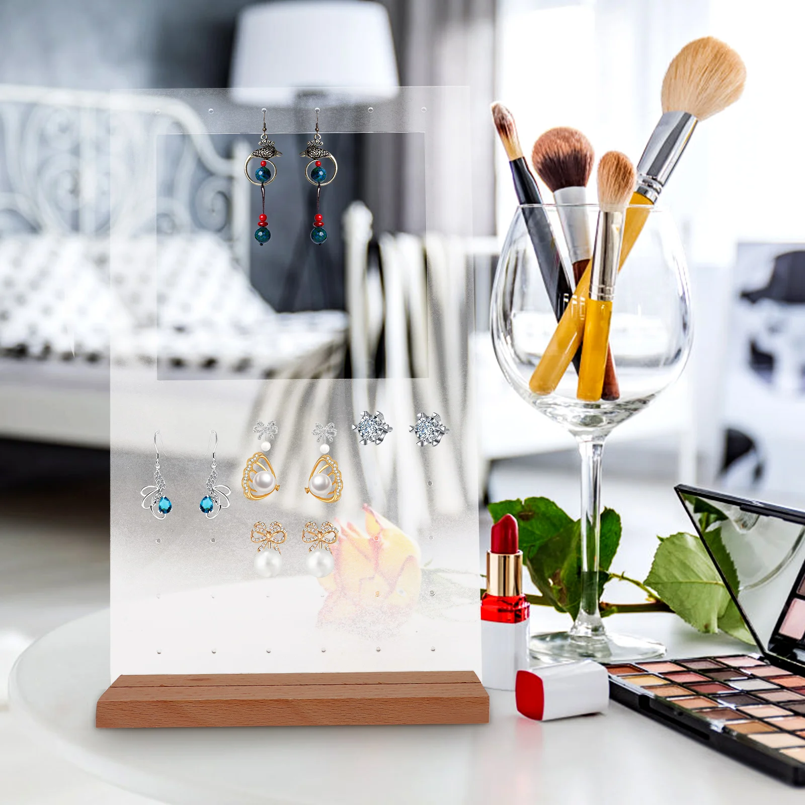 

2 Sets Organizer Earring Display Stand Storage Stands for Shows Miss Dangle Earrings Holder