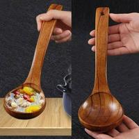 1/3PCS Household Japanese Wooden Spoon Natural Soup Spoons Bamboo Wood Spoon for Eating, Handmade Condiments Mixing Serving
