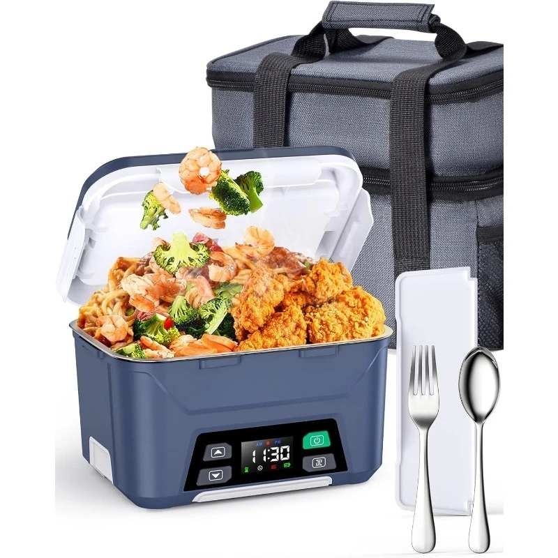 

Heated Lunch Box for Men, 1.3L Cordless Electric Lunch Box for Adults with Scheduled Heating, Portable Food Warmer