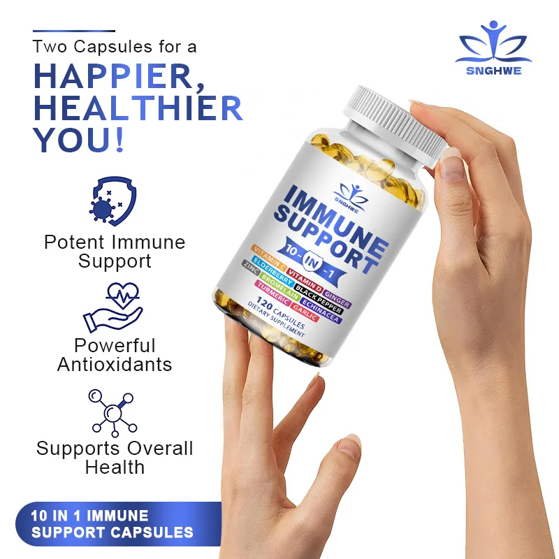 10 In 1 High-Quality Immune Complex Vitamin D3&C Supplements-Luxurious Choice For Advanced Immunity-Echinacea Elderberry&Ginger