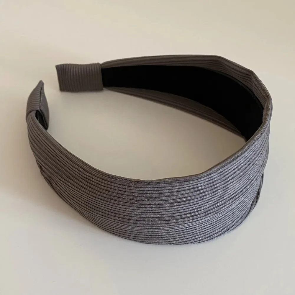 Elegant Soft Wide Edge Headband Wide Edge Design High Head Style Knitting Headband Striped Yarn Cotton Headband for Women