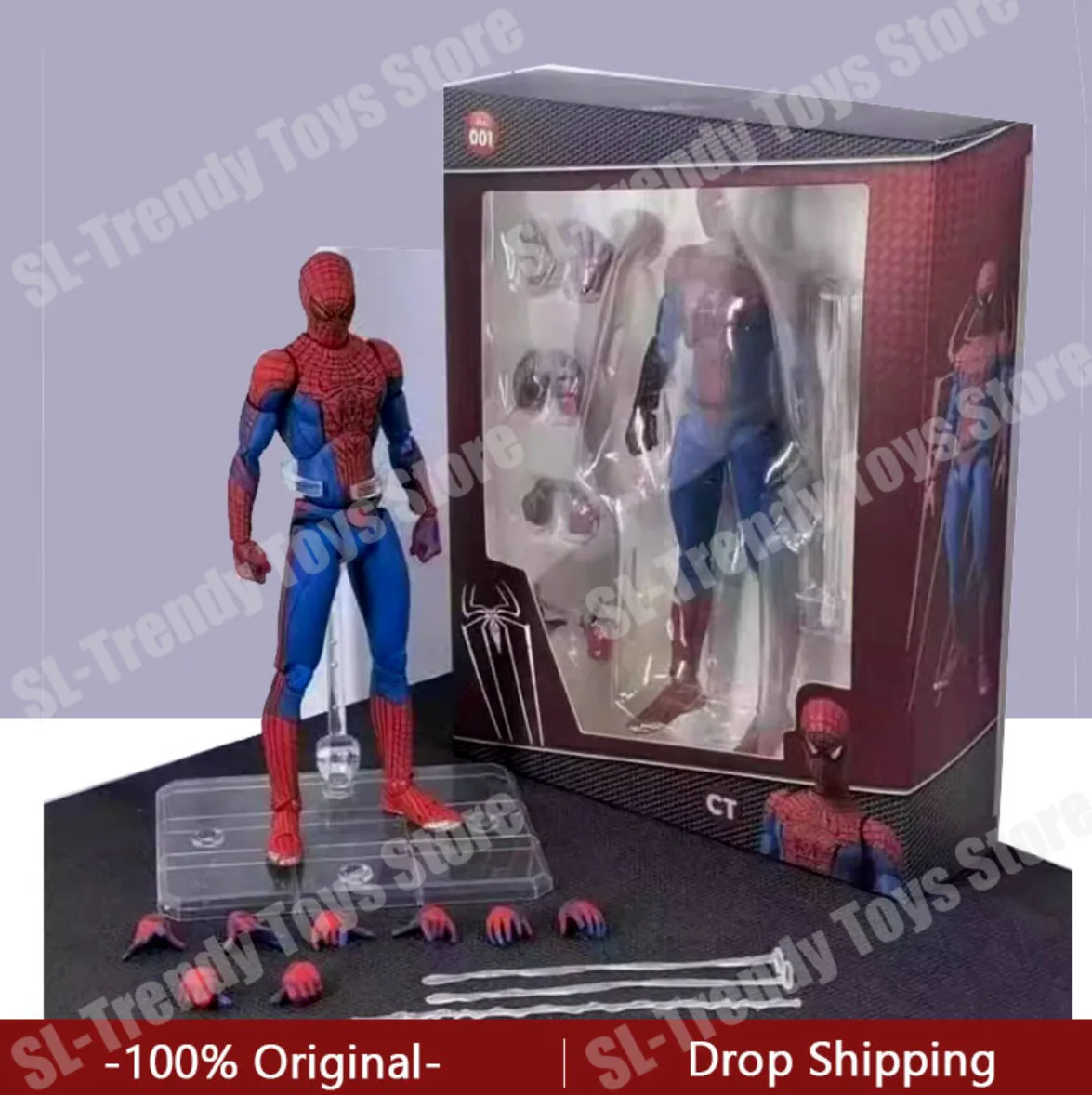 

Ct Toys Spiderman Mafex 001 Peter Parker Andrew Garfield The Amazing Spider-Man Shf Anime Action Figure Figurine Customized Toys