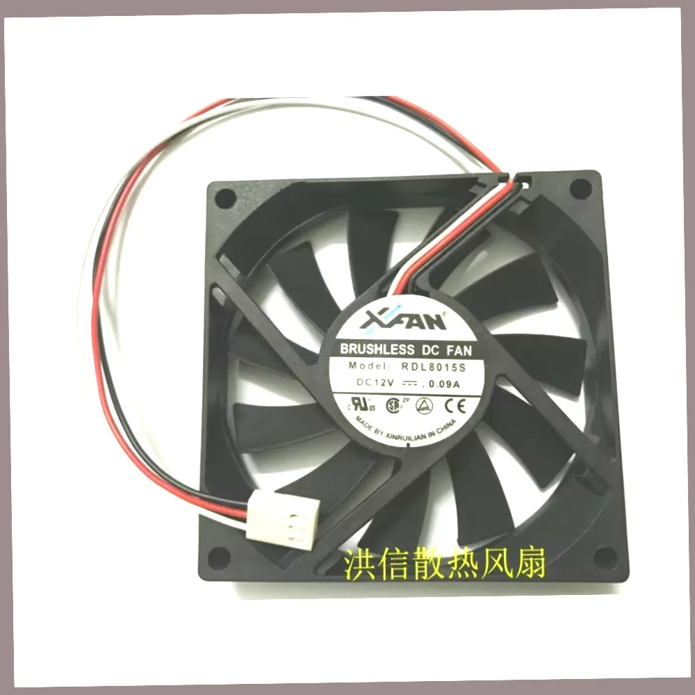 XFAN RDL8015S DC 12V 0.09A 80x80x15mm 3-Wire 80mm Cooling FanIndustrial Equipment Ventilation