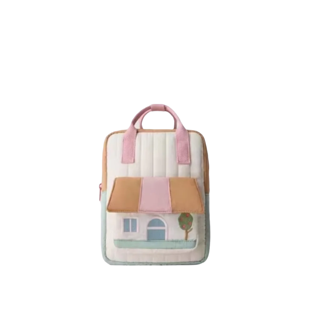 2025 Lightweight Students Backpack Large Capacity Tree House Embroidery School Bag Pink Cute Travel Backpack for Girls Toddler