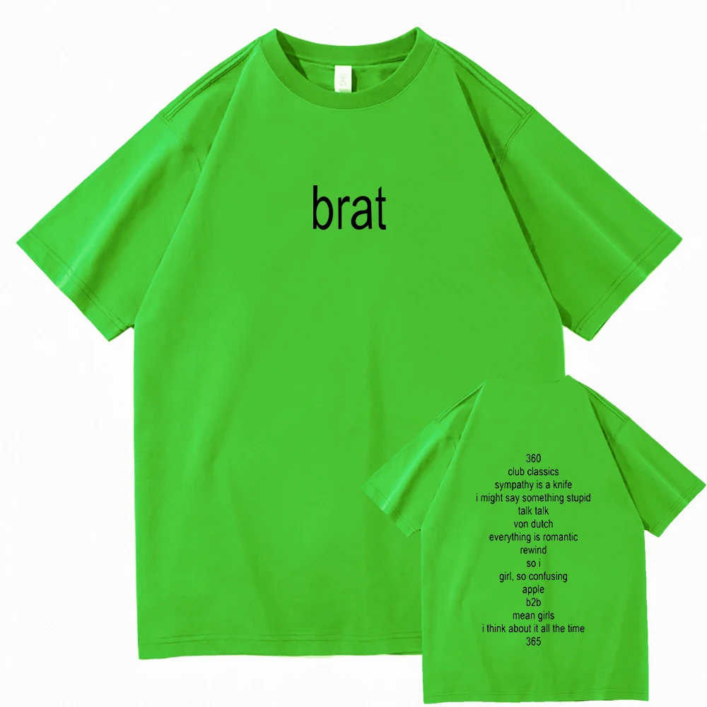 Charli Xcx with Special Guest Shygirl T-Shirts Brat Album 2024 Tour Men/Women Clothing Aesthetic Unisex Streetwear Cotton TShirt