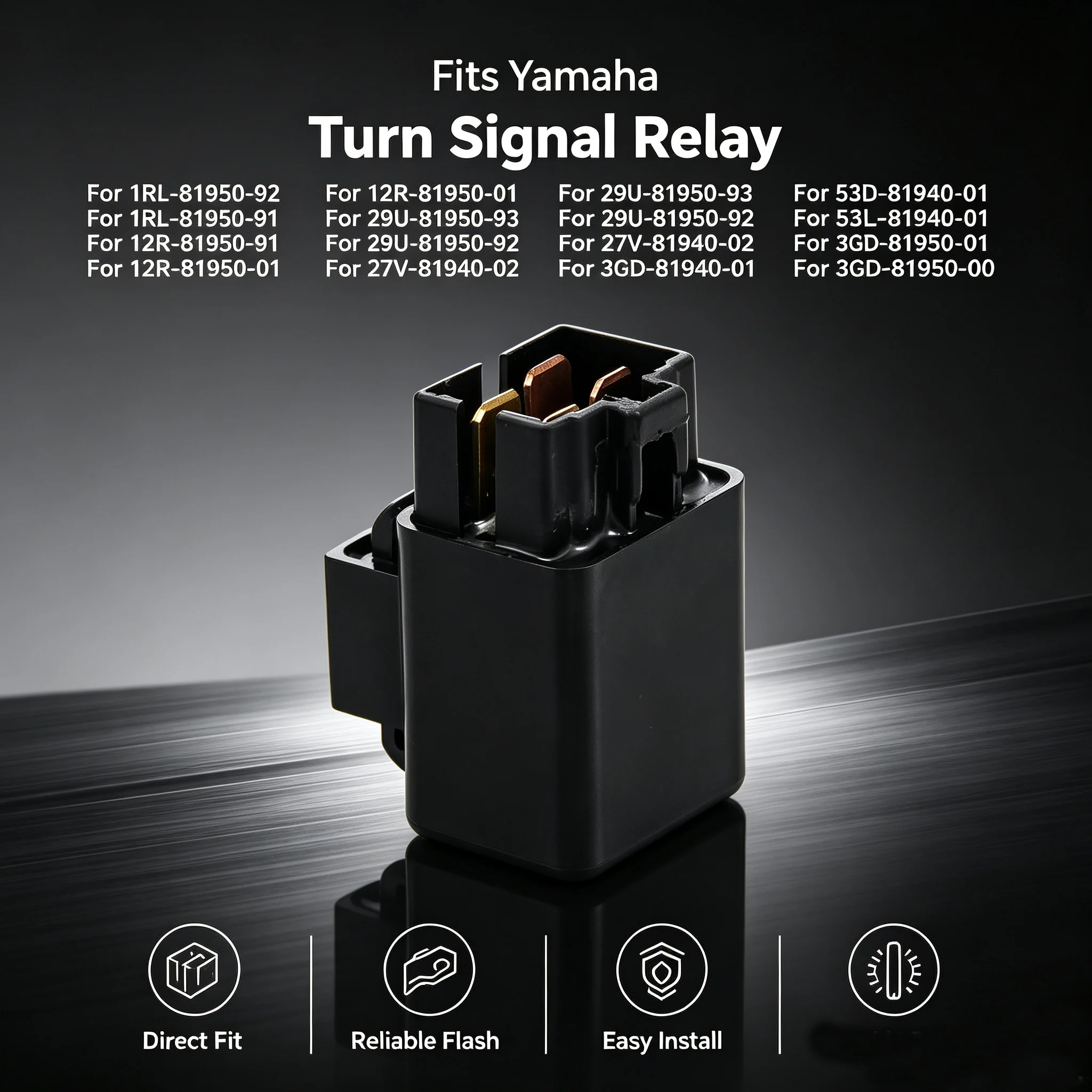 Turn Signal Relay For Yamaha 1RL-81950-92 1RL-81950-91 12R-81950-01 29U-81950-93 29U-81950-92 27V-81940-02 53L-81940-01
