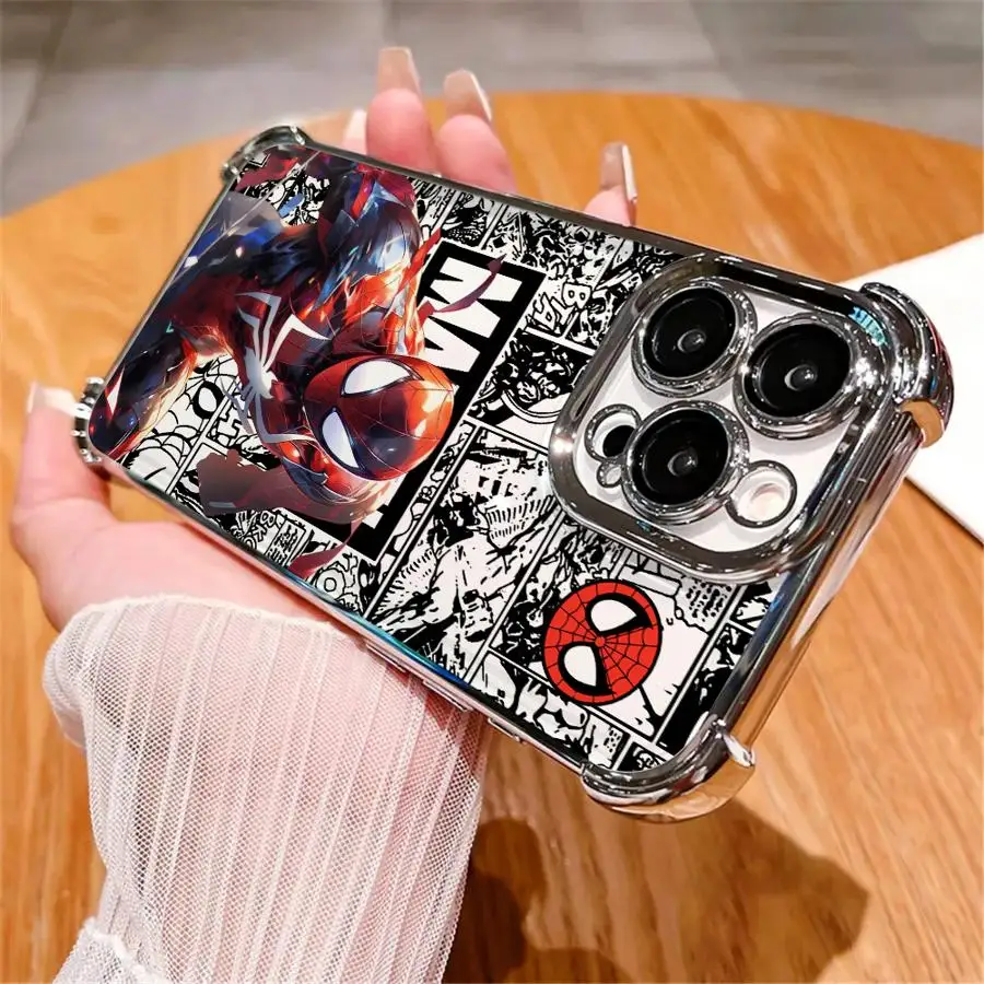 حافظة كابتن أمريكا مارفل لهاتف آيفون 16 برو ماكس 14 12 15 بلس 11 13 غطاء هاتف ناعم