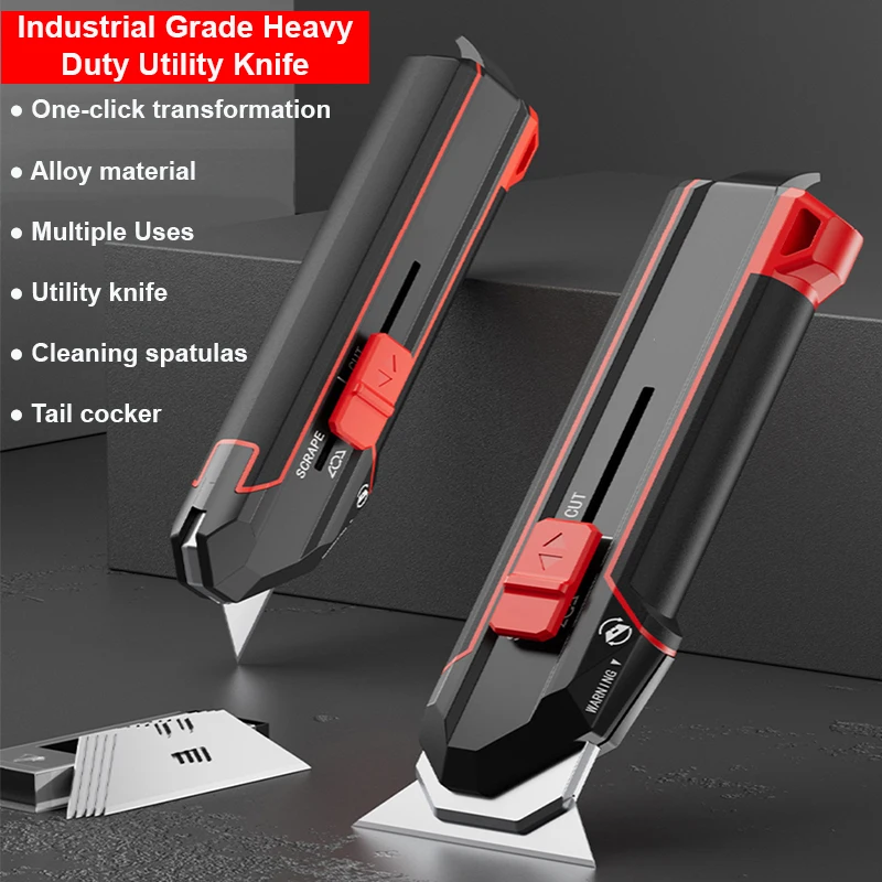 Multifunctional Utility Knife Transforms into Scraper Industrial Alloy Material Cutting Tool Household Electrician Glue Knives