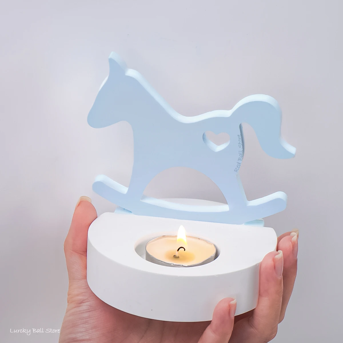 Heart Horse Candlestick Silicone Mold Eid Ramadan Trojan Horse Candle Holder Concrete Tools DIY Resin Gypsum Molds Home Decor