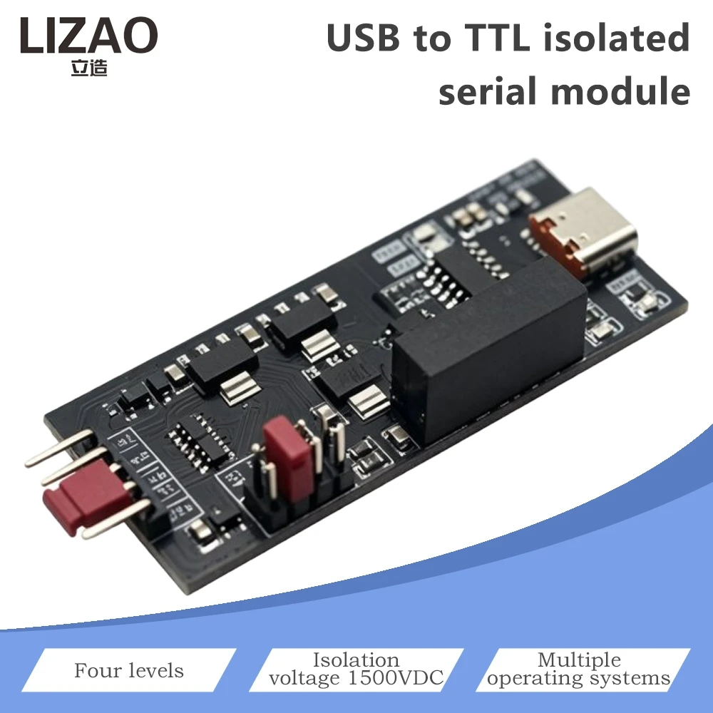 CH343G Isolated USB To TTL Serial Module Type-C Interface 1500VDC Isolation Voltage 4 Level Logic 1.8V/2.5V/3.3V/5V