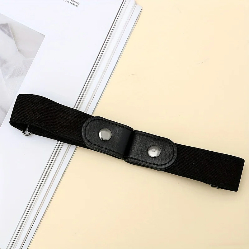 1pcs Monochrome Invisible Belt Seamless Lazy Elastic Waist Belt Versatile Jeans Belts For Women & Men