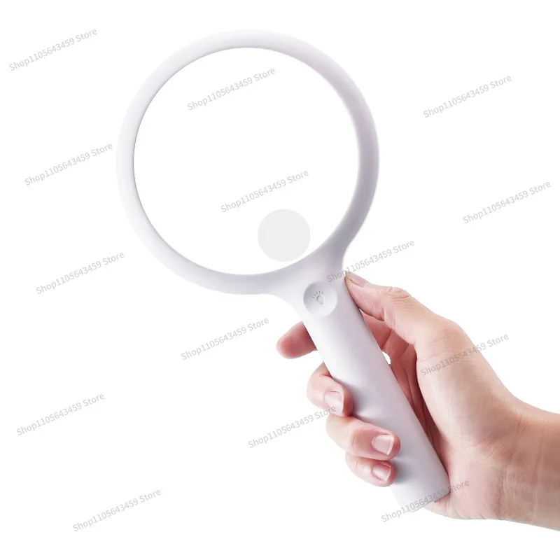 For handheld charging touch switch with 20 LED lights 110mm elderly reading large mirror high definition magnifying glass 8036