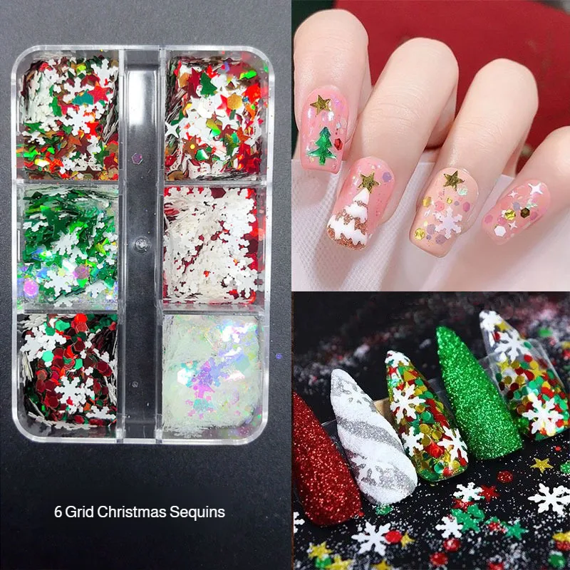 Autocollants de visage de noël, paillettes blanches, autocollants décoratifs pour bijoux d'ongles, autocollant flocon de neige d'hiver