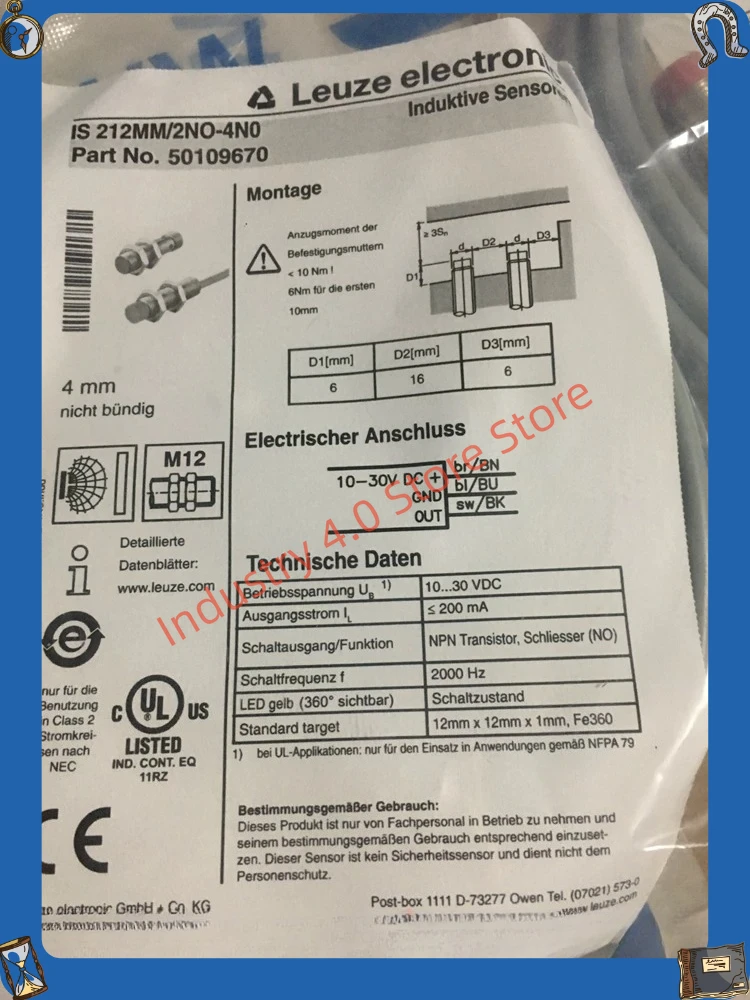 New in box IS 212MM/2NO-4N0 proximity switch IS 212MM/4NO-4N0