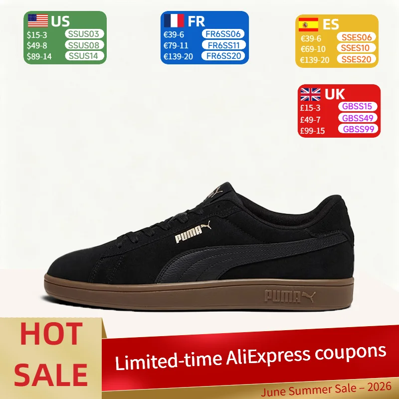 

Puma Smash 3.0 L Soft,Comfortable,Versatile, Cushioned, Low-Profile, Non-Slip Casual Low-Top Sneakers for Men in Black 390984-10