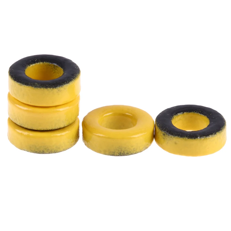 T37-6 Iron powder cores 9.5*5.2*3.3mm AL=3.0nH/N2 8.5uo Iron dust core Ferrite Toroid Core Coating yellow gray