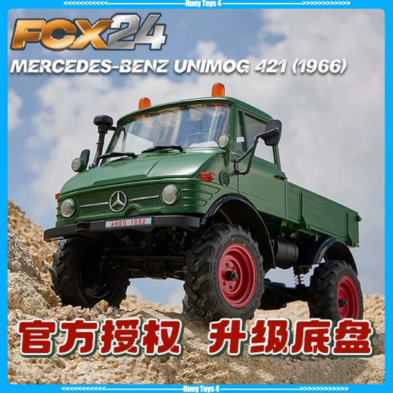 Fms 1/24 unimog fcx24 veículo de controle remoto modelo de simulação elétrica tração nas quatro rodas veículo de escalada off-road brinquedo adulto