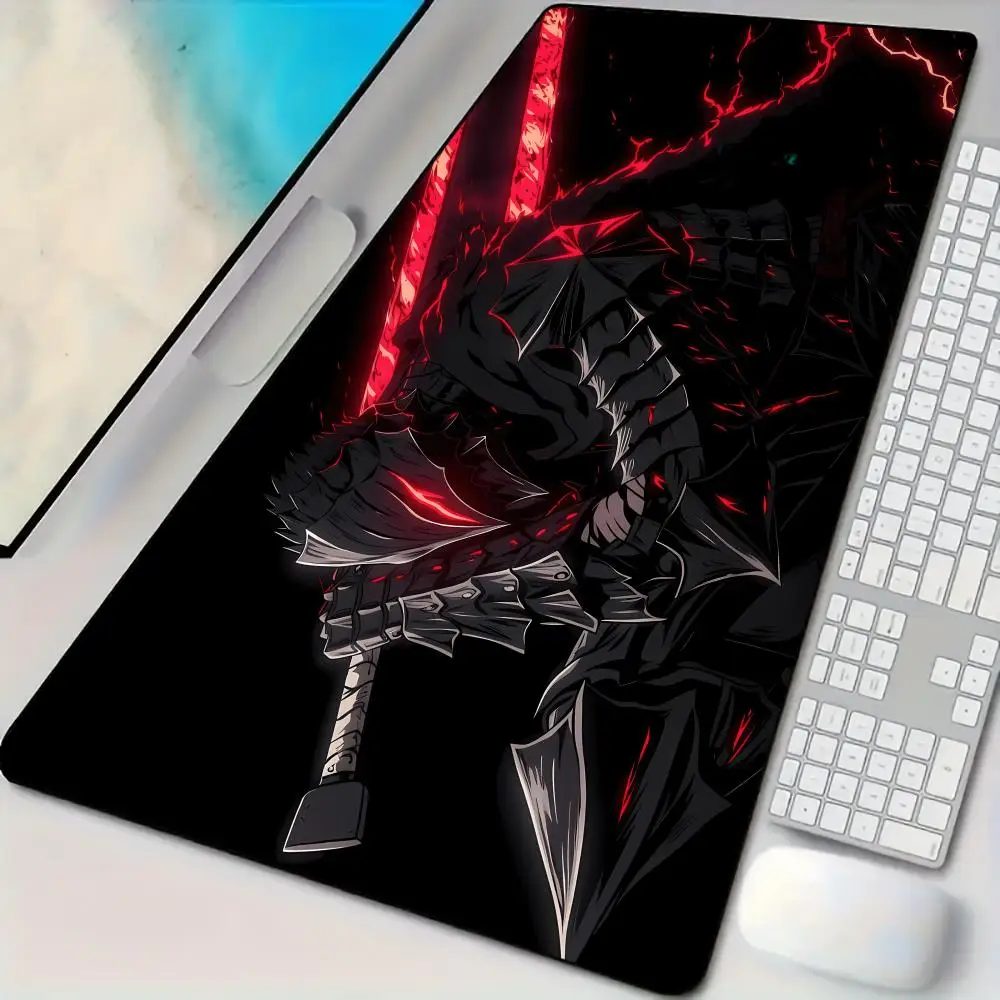 

Black armored broadsword samurai Mouse Pad Desk Mat with Stitched Edges non-Slip rubber base pc accessories Gaming mat maus pad