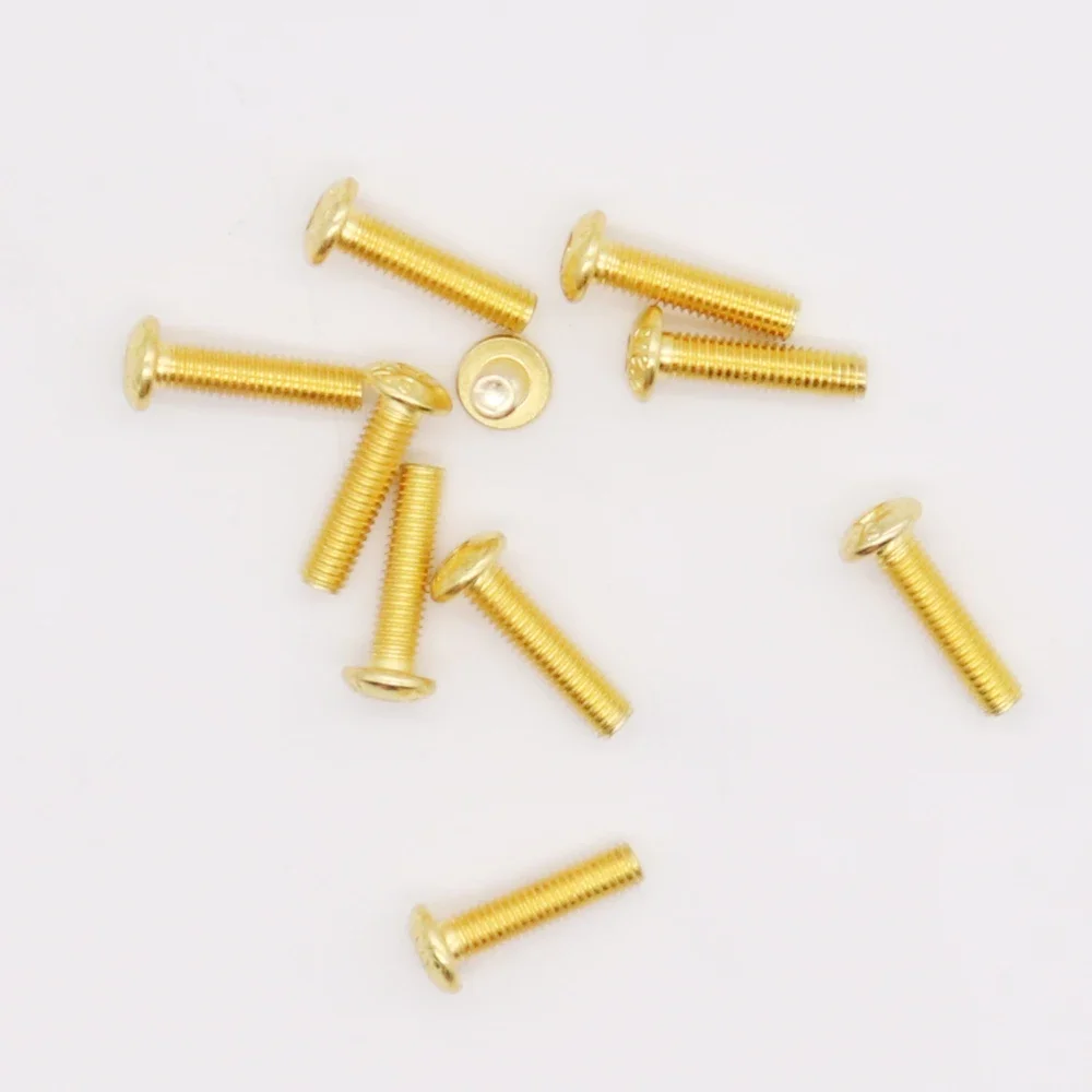 10Pcs iso7380 half round Alloy steel Titanium plated Gold Hex Screw M2 M2.5 M3 M4 M5  titanium plating gloden button head Screw